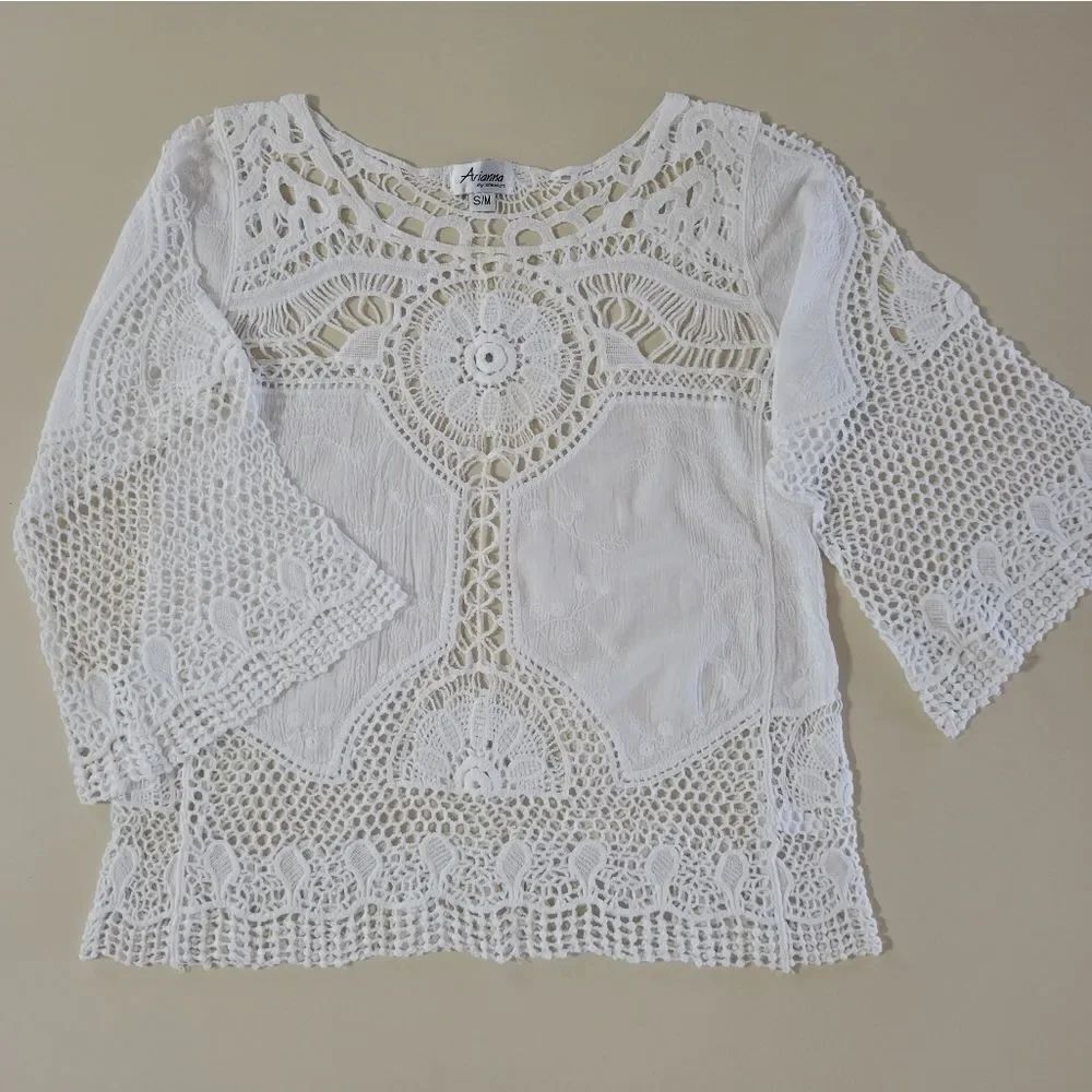 Arianna by Howard's White Cotton Boho Tunic
